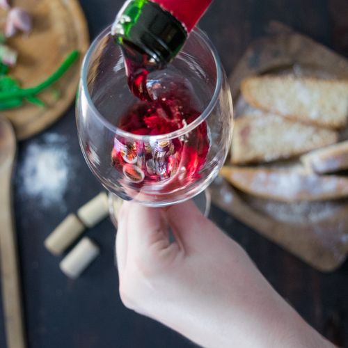 Glass of red wine