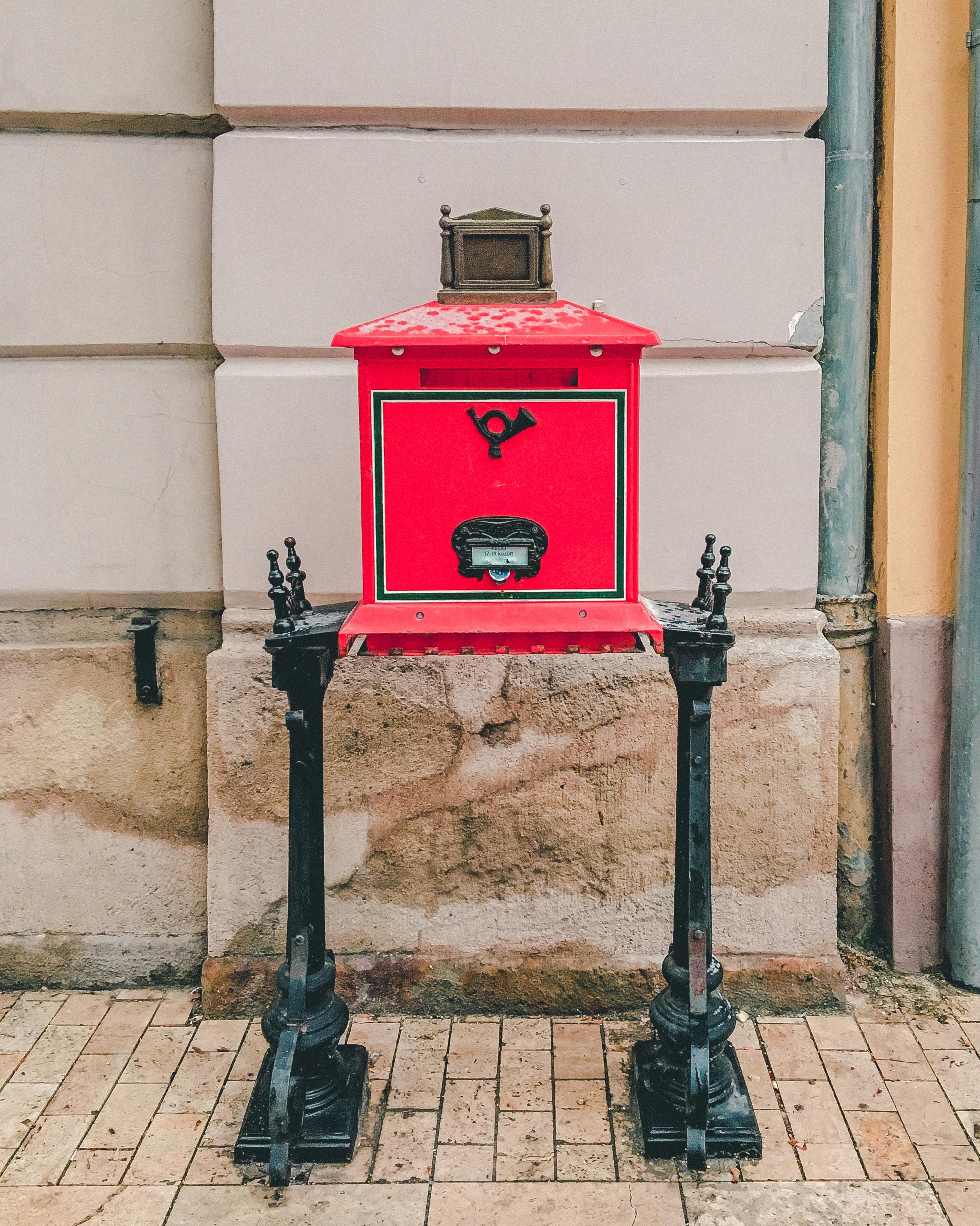 red and black mail box