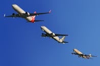 Three Gray Airplane on Air