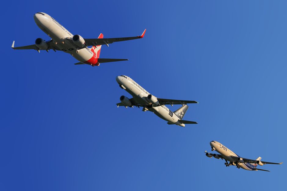 Person using a computer to compare flight prices