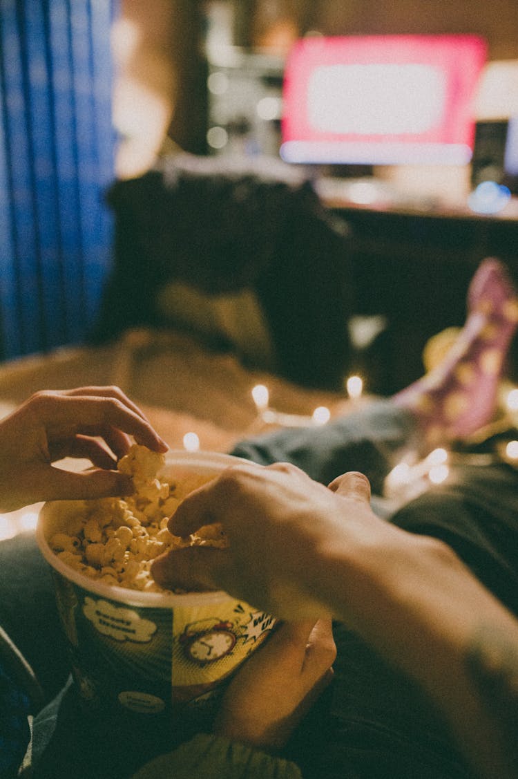 Close-up Of Getting Popcorn