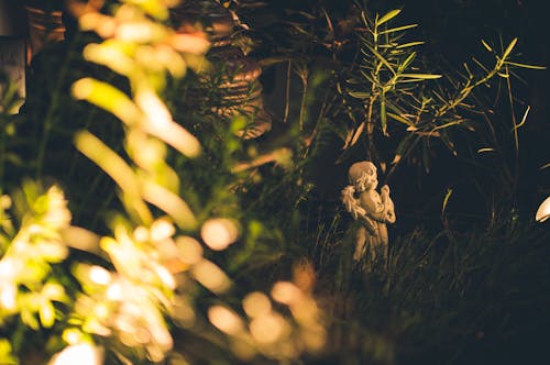 Free Angel Statue In the Grass Stock Photo