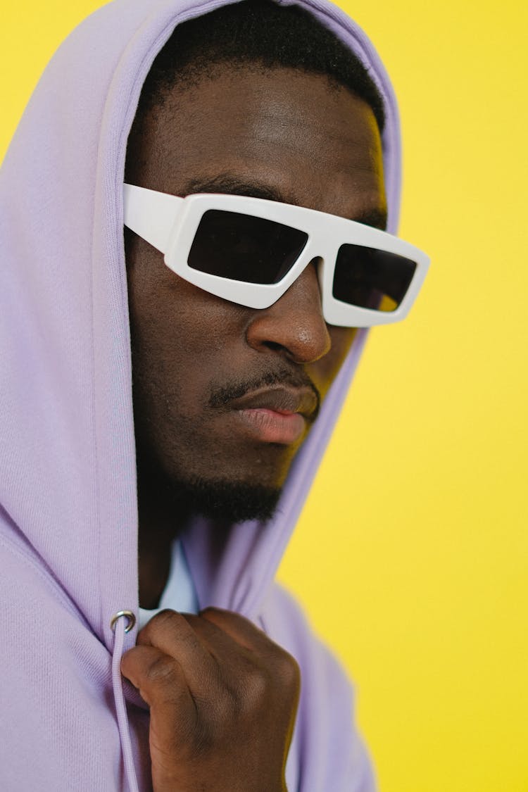 Cool Black Man In Hoodie And Sunglasses