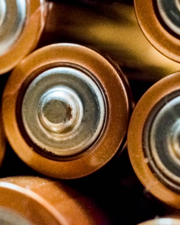 Detailed view of grouped cylindrical batteries showcasing industrial energy concepts.