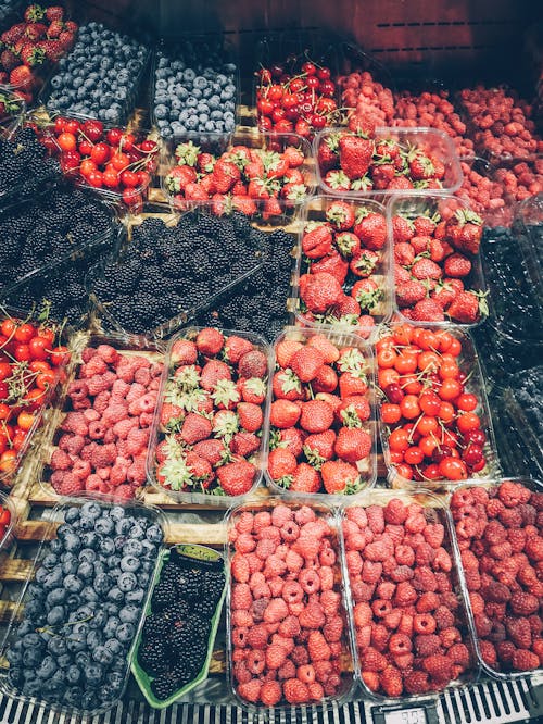 Free stock photo of blueberry, cherries, strawberry Stock Photo