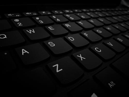 Close Upfoto Van De Linkerzijtoetsen Van Het Zwarte Computertoetsenbord