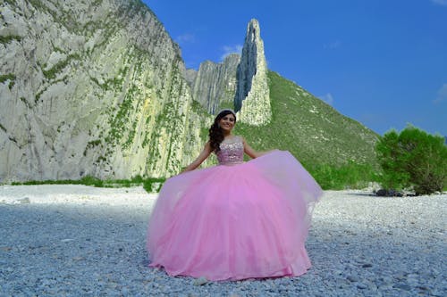 Free Woman Wearing Pink Gown Stock Photo
