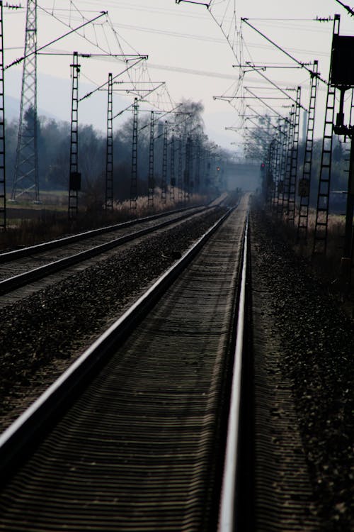 Railway on a Foggy and Moody Day 