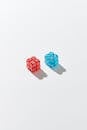 Cubes Made of Red and Blue Dice