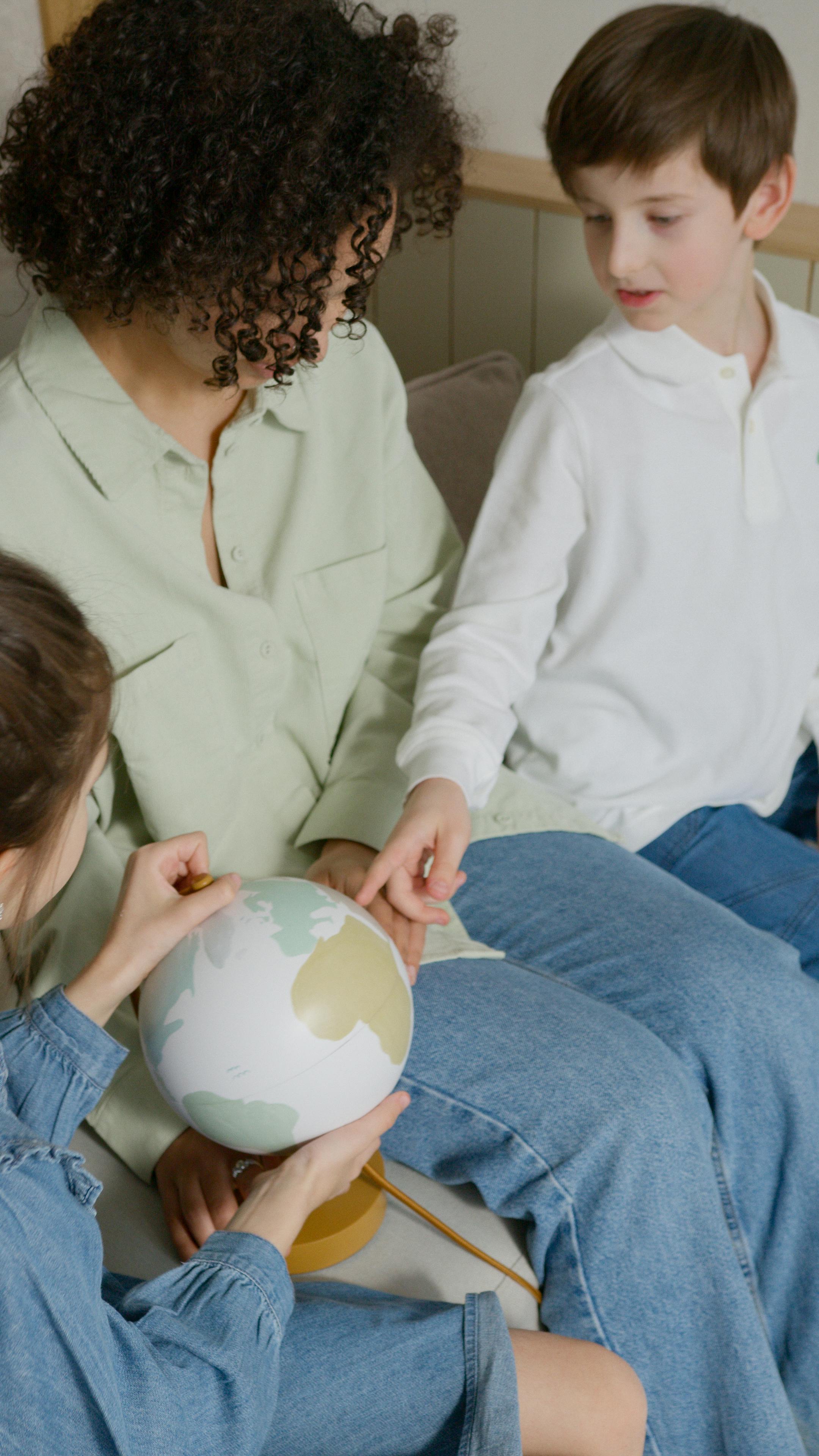 a woman spending time with kids