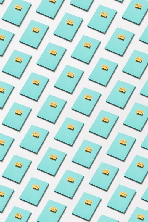 Free An Array of Rectangular Boards with Yellow Post Its  Stock Photo