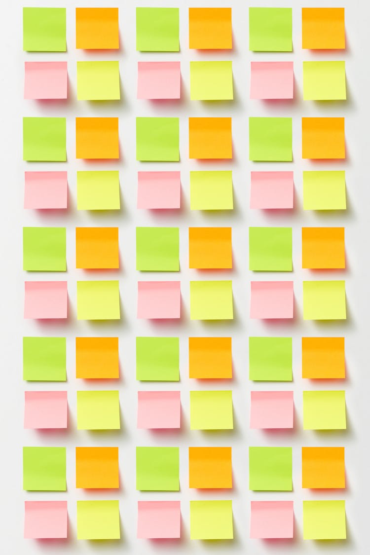 Sticky Note Pad Papers On White Surface