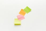 Colorful Sticky Notepads on White Background