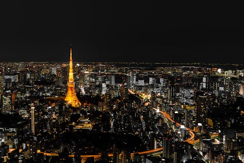 东京塔, 城市, 城市的燈光 的 免费素材图片