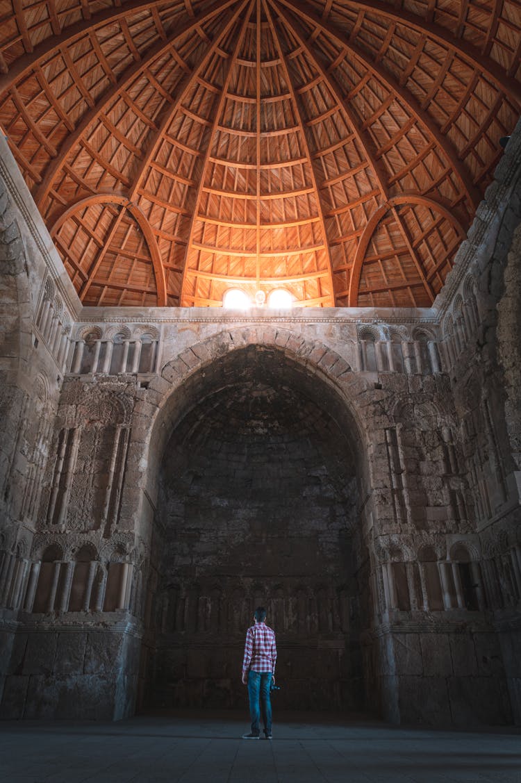 A Man At The Umayyad Palace In Jordan