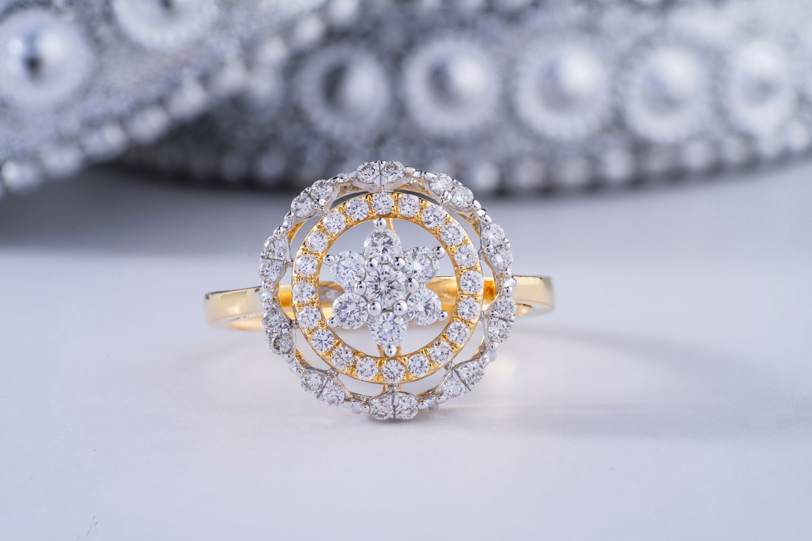 Detailed diamond ring setting showing fine jewelry craftsmanship