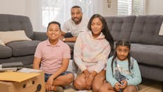 Beautiful Family in the Living Room