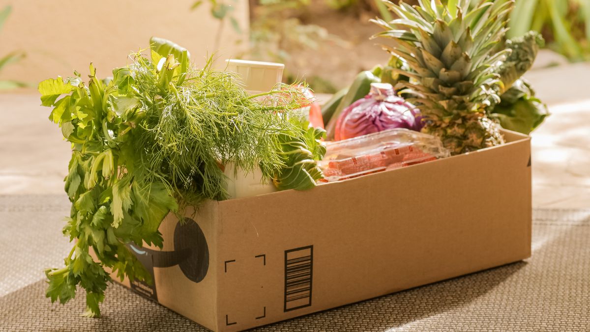 Box with leafy vegetables