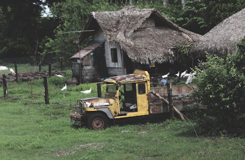 Foto profissional grátis de abandonado, bangalôs, cabanas nipa