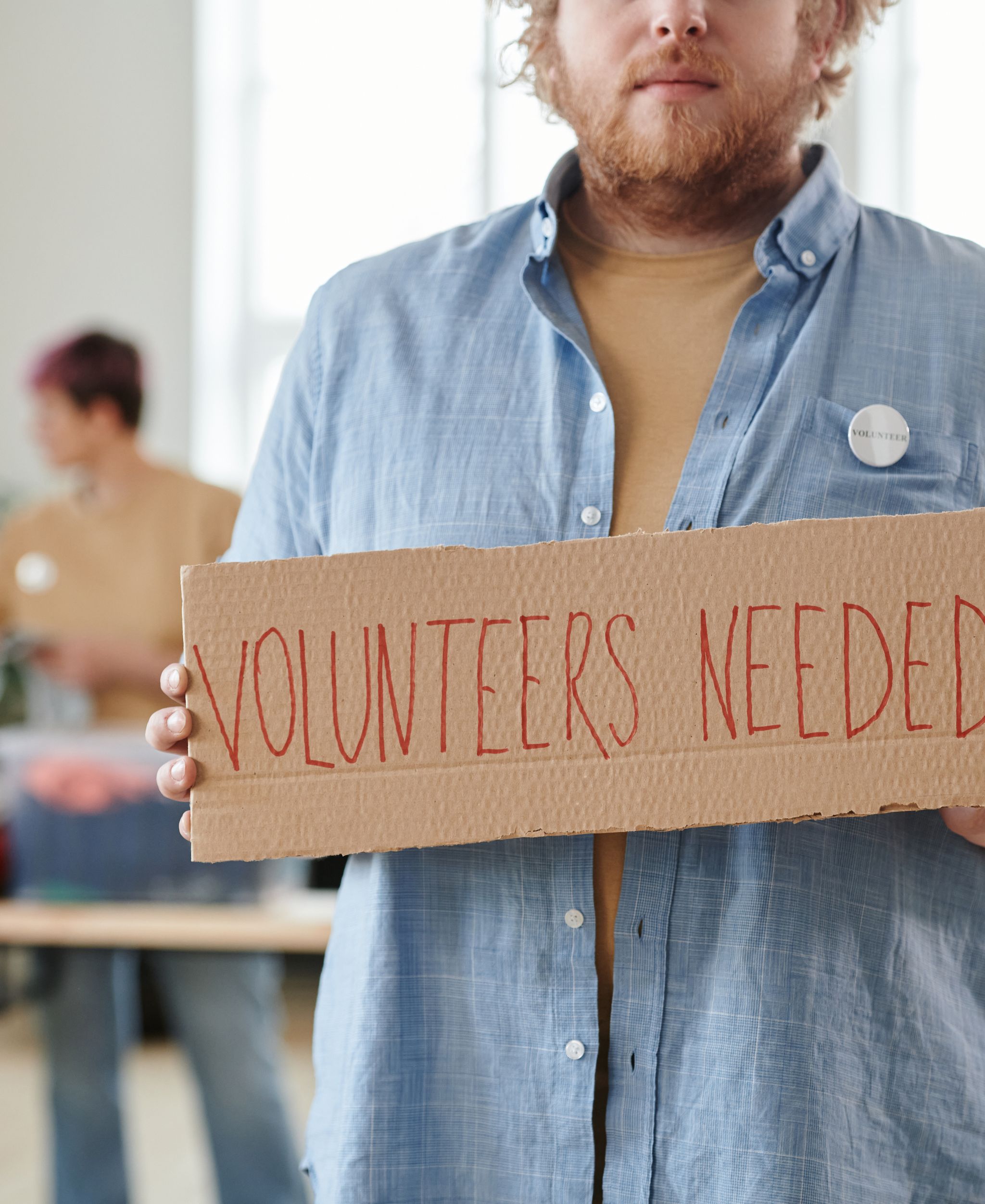 Volunteers working together on a community project