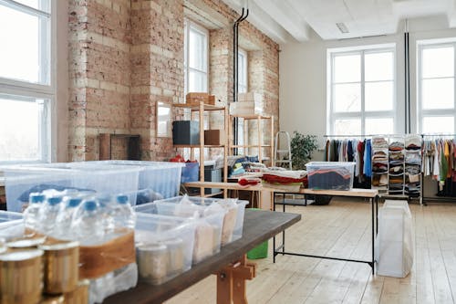 Boxes and Clothes in Room