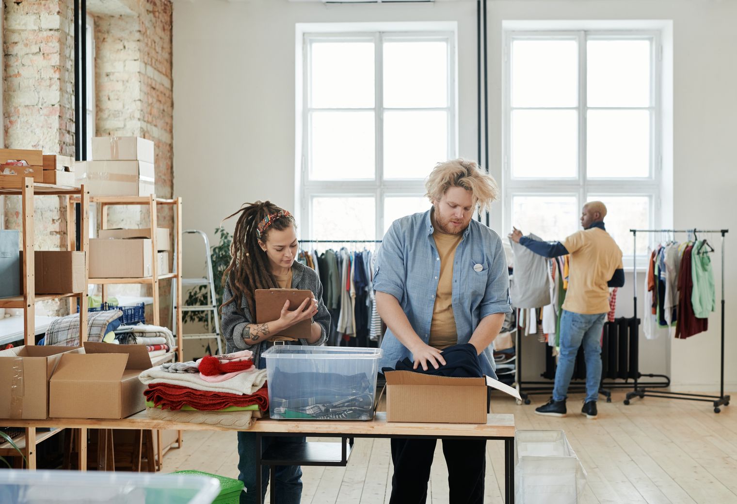 Hackleton — office relocation team moving desks and equipment