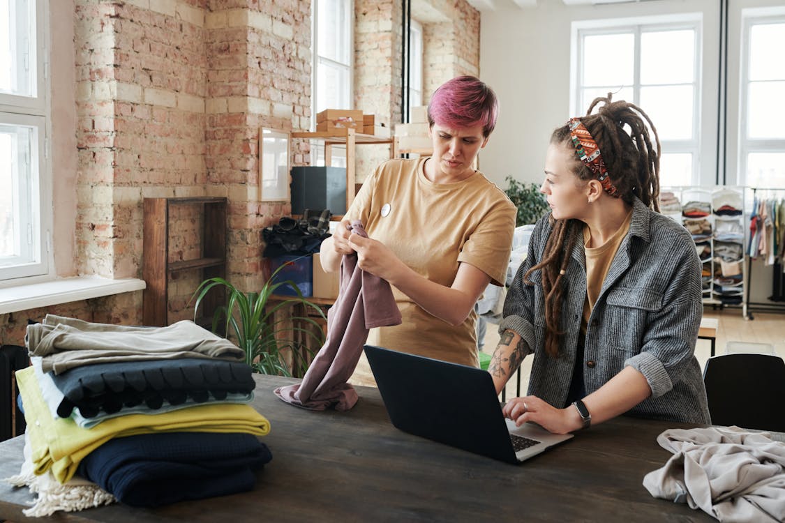 Free Women Sorting Donations Stock Photo