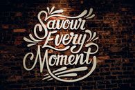 Inscription on wall in cafe