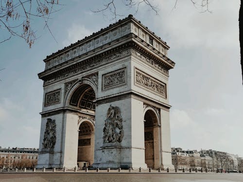 Free Facade of Arc de Triomphe Stock Photo