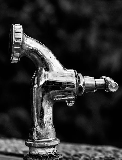 Free Grayscale Photo Of Stainless Steel Faucet Stock Photo