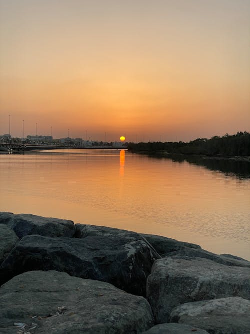 Free stock photo of abu dhabi, beach sunset, beautiful sky Stock Photo