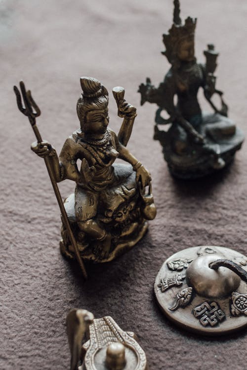 Ancient Statue of a Little Buddha. Tibet. Buddhism. Stock Photo