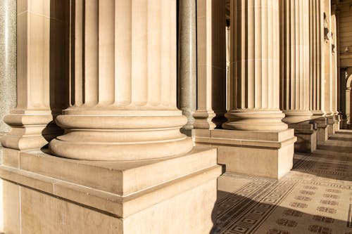 White Concrete Pillars