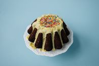 White and Brown Cake With Strawberry on Top
