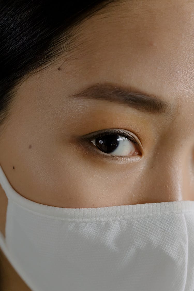 Closeup Crop Woman In Mask