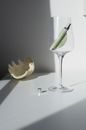White Rose on Clear Glass Wine Glass