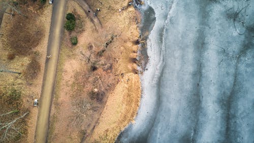 Kostenloses Stock Foto zu drohne erschossen, einfrieren, gefrorener see