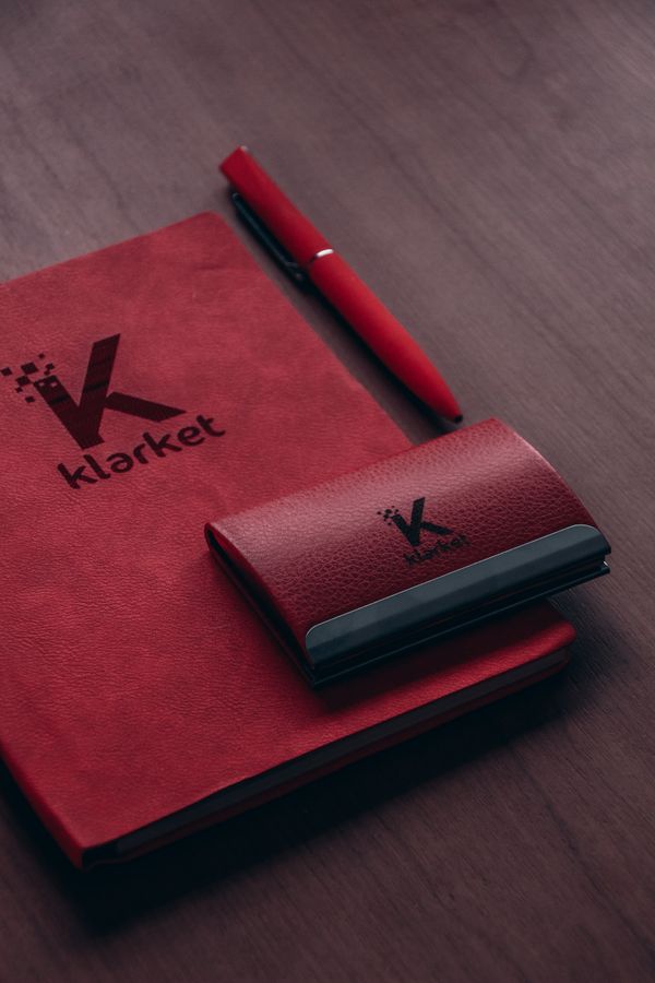 Kit bloco de notas e caneta