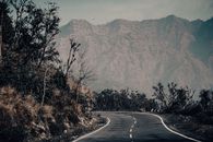 Curved Road with Mountain View