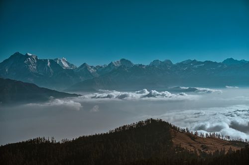 Free stock photo of 2021, above clouds, blue mountains Stock Photo