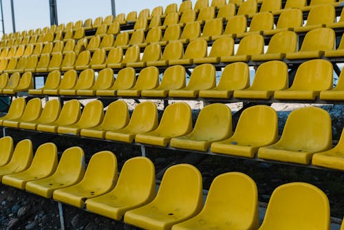 Free Yellow Chairs of the Stadium Stock Photo