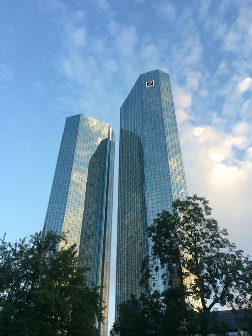 Low-Angle Shot of Two Tall Buildings