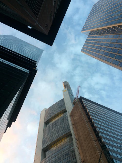 Low-Angle Shot of High Rise Buildings under the Sky