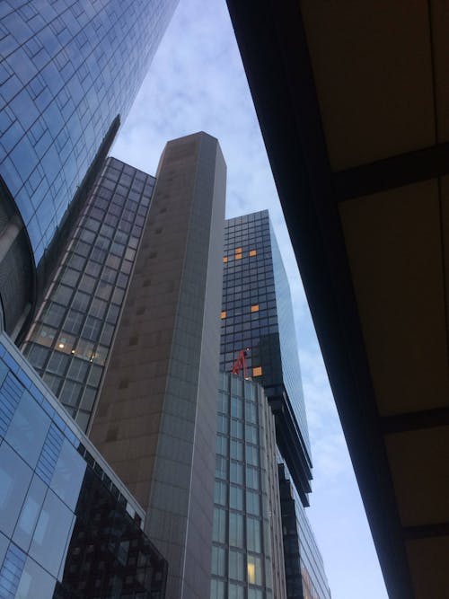 Low-Angle Shot of Concrete Buildings in the City