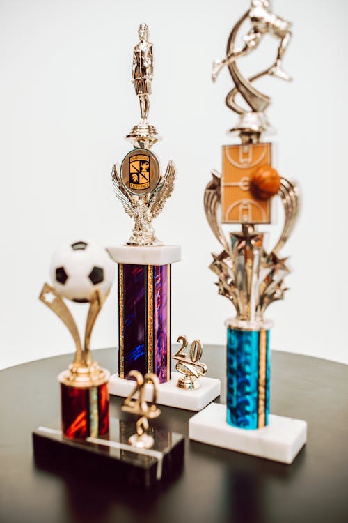 Free Trophies on a Flat Surface Stock Photo
