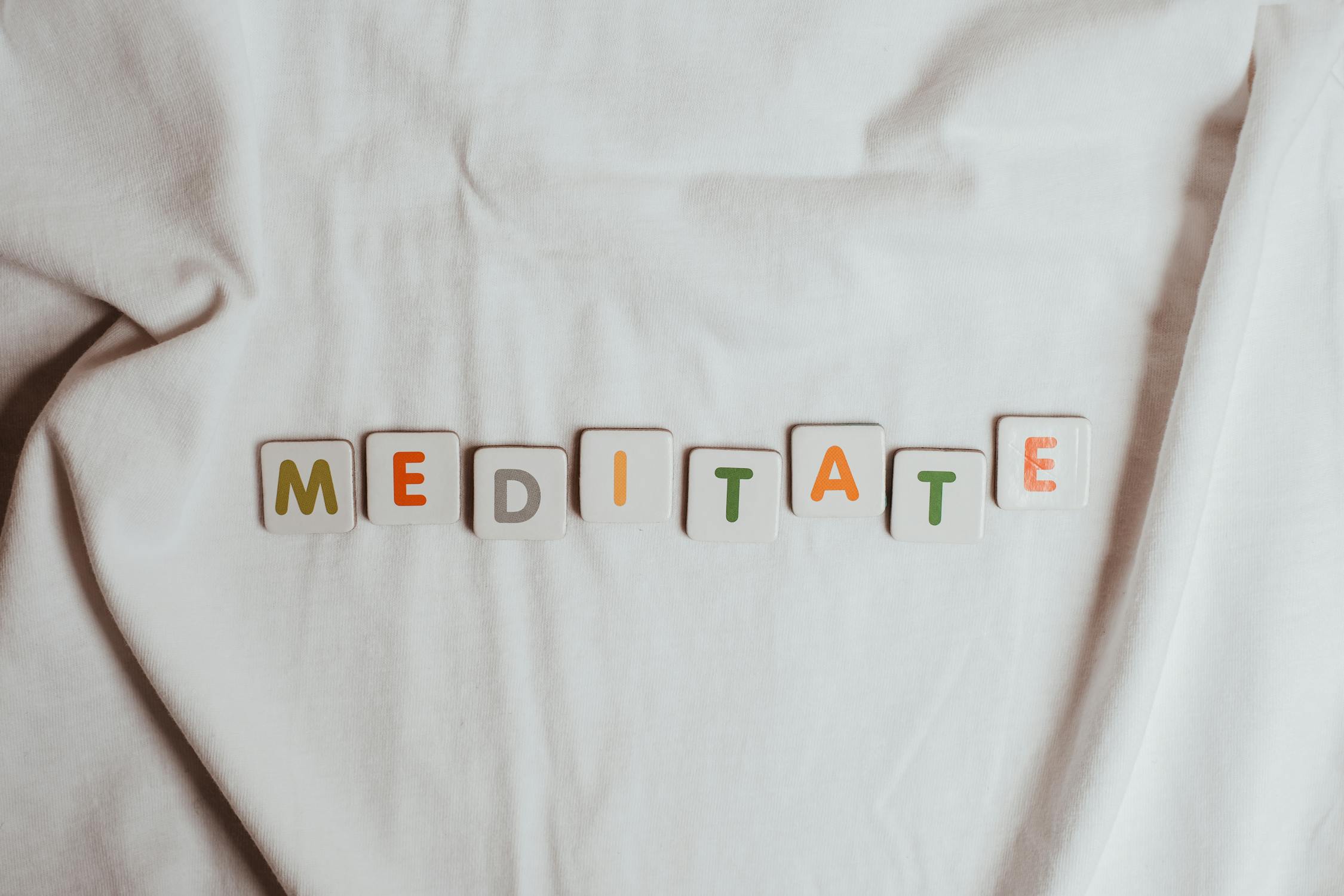 meditate in block letters
