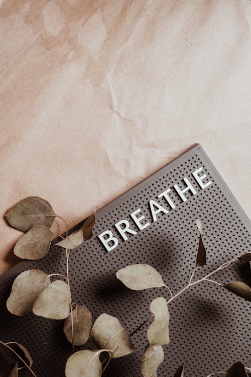 Free The Word Breathe on a Pin Board Stock Photo