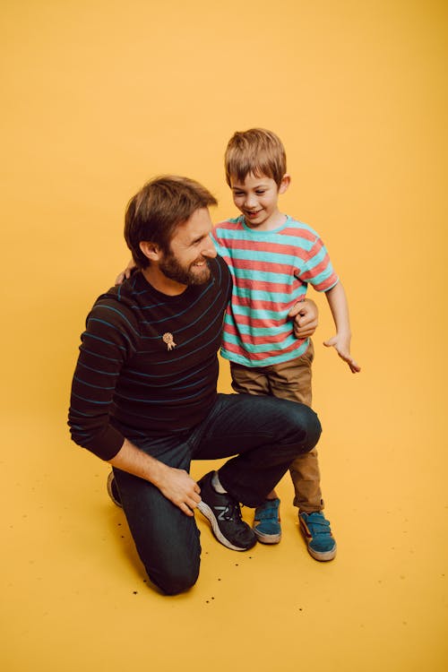A Bearded Father with His Boy
