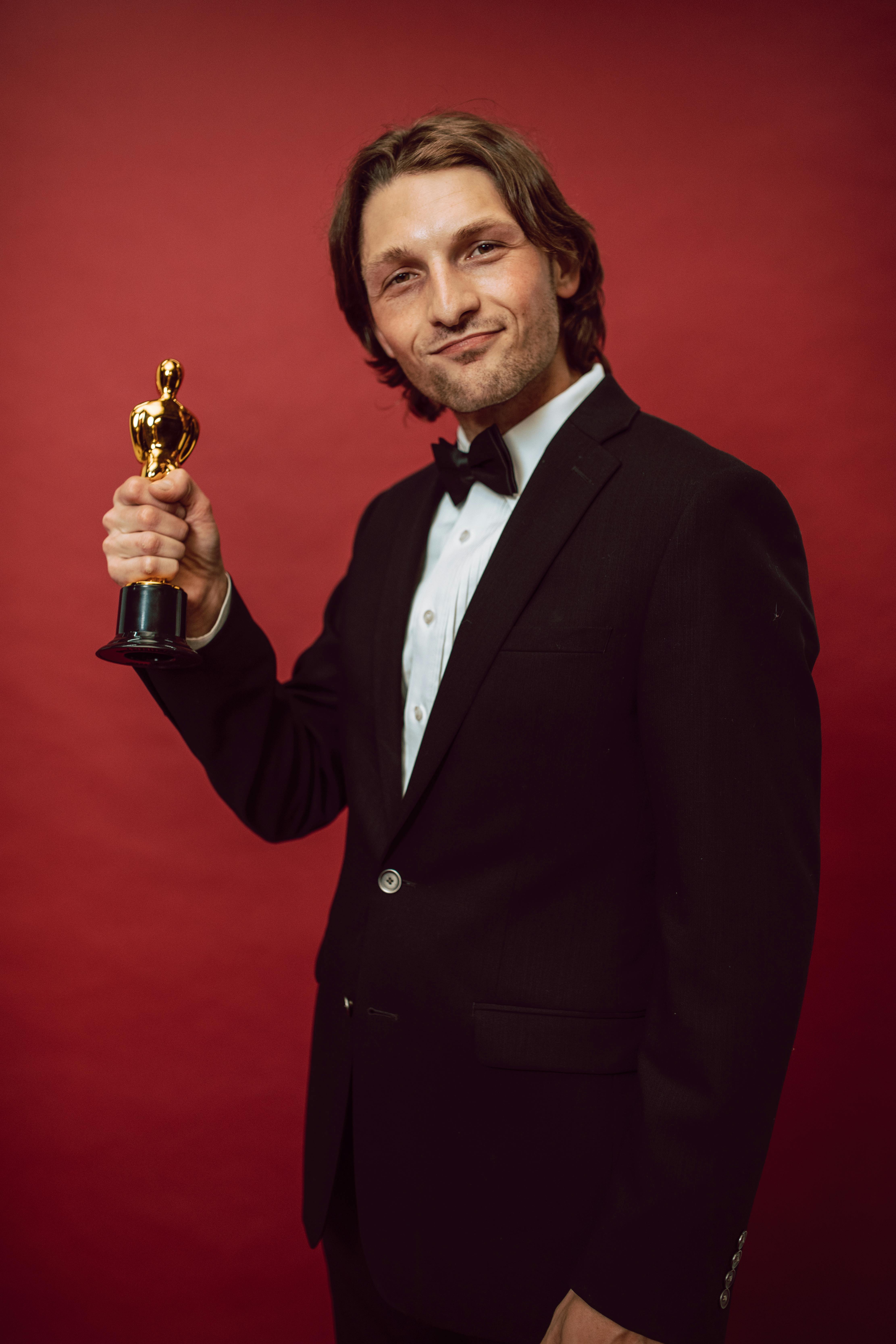 an actor receiving an award