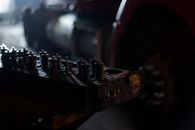 Engine Cylinder Head on Wooden Table